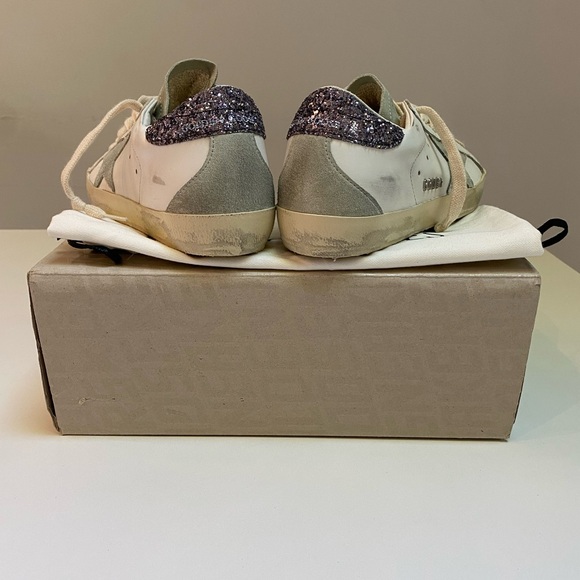 Golden Goose Superstar Sneaker White Leather/Ice/Gray/Glitter sz 36 New in Box - Picture 8 of 14